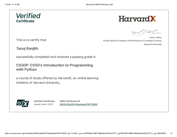 CS50's Introduction to Programming with Python and CS50 Web Programming with Python and JavaScript